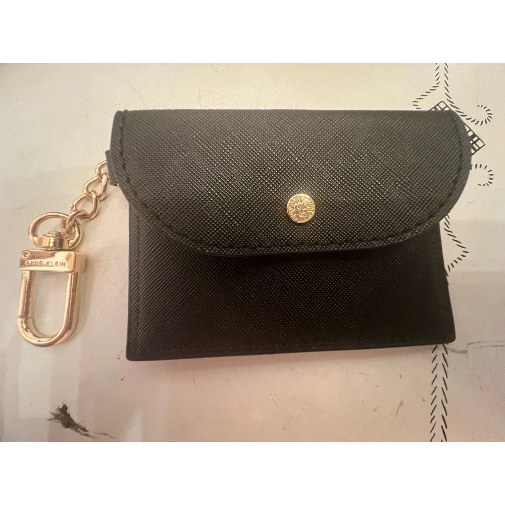 ANNE KLEIN Card Case Wallet Key Chain Holder Money Small Travel Mini